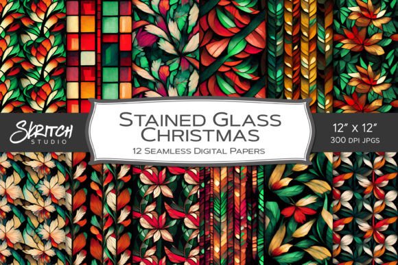 Christmas Stained Glass Backgrounds