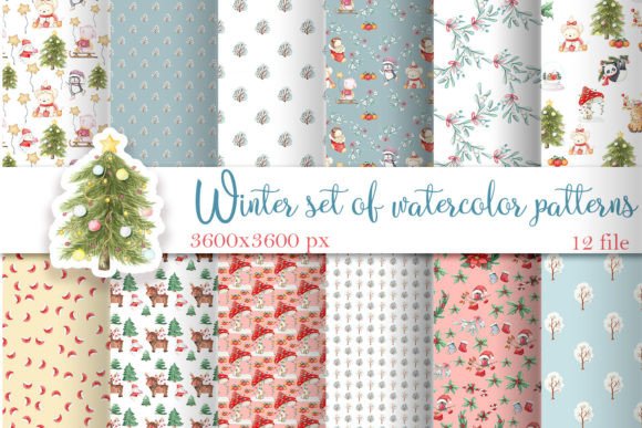 Christmas Watercolor Pattern: A Creative Resource for Festive Design