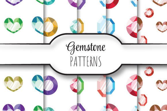 Colorful Gemstones and Seamless Vector Patterns: A Creative Design Trend