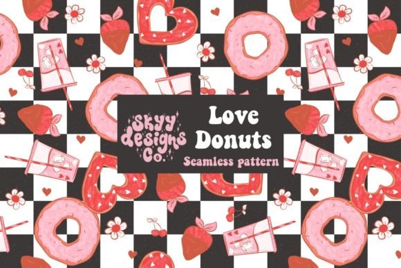 Love Donuts Valentines Seamless Pattern: A Versatile Design for Creative Projects