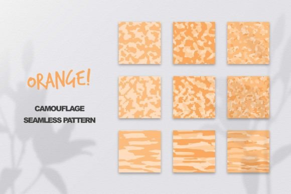 Orange Camouflage Seamless Pattern