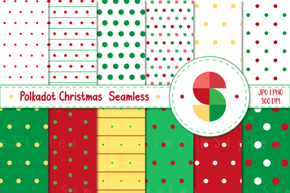 Polkadot Christmas Seamless Pattern