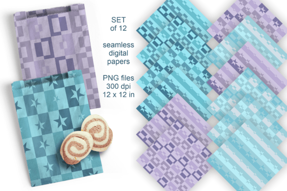 Unlocking Creativity with Sky Blue Stars N Squares Seamless Papers