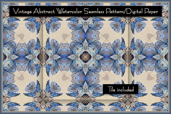 Vintage Abstract Watercolor Digi Paper
