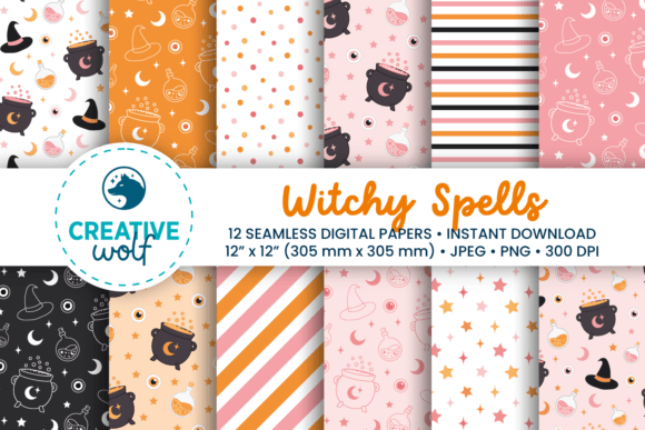 Witchy Spells Digital Paper Pack